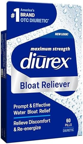 Diurex Ultimate Reenergizing Water Pills Maximum Strength Diuretic Relieve Water Bloat 60 Count (Pack Of 2)