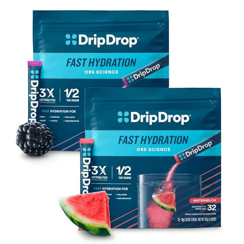 Dripdrop Hydration Electrolyte Powder Packets Watermelon & Berry 64 Count