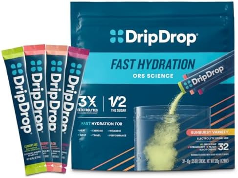 Dripdrop Hydration Packets Bold Variety Pack Single Serve Electrolytes Powder Drink Mix Watermelon Berry Lemon Orange Nongmo Gluten Vegan 32 Sticks