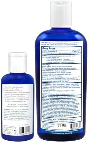 Ecodent Oral Care Bundle Dailycare Baking Soda Toothpowder + Dailyrinse Oral Wound Cleaner Debriding Agent Effervescent Tooth Powder & Mouthwash With Essential Oils Mint Flavor (2 Piece Set)