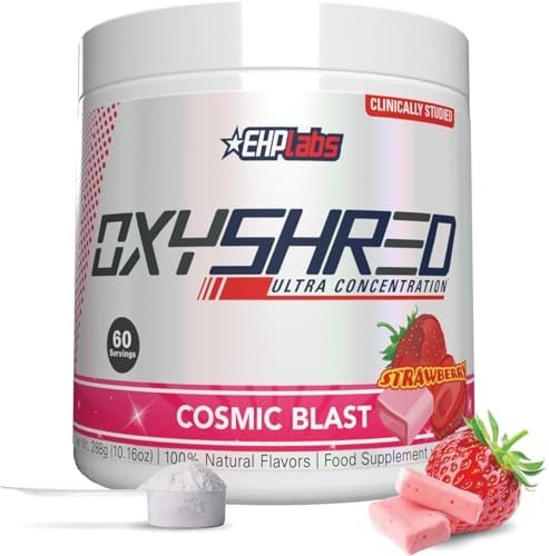 Ehp Labs Oxyshred Pre Workout Powder Preworkout Powder With L Glutamine & Acetyl L Carnitine Energy Boost Drink Kiwi Strawberry 60 Servings