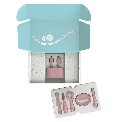 Ezpz Kit 1: Prepare For Starting Solids (Blush) Prefeeding Tools To Build Readiness For Starting Solids Designed By A Pediatric Feeding Specialist Shower Essentials & S