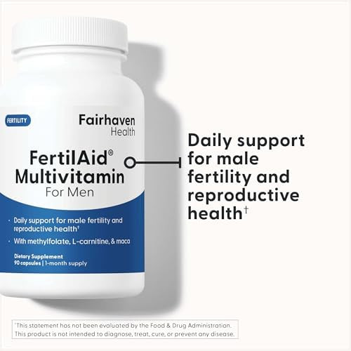 Fairhaven Health Fertilaid For Men Fertility Supplements For Men Two Month Supply Count Motility Support Preconception For Him Male Fertility Support Includes Lcarnitine Zinc 2 Bottles