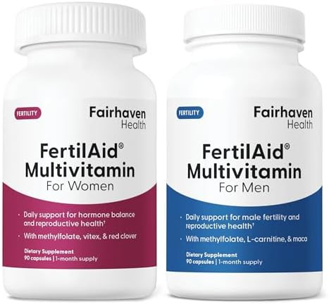 Fairhaven Health Fertilaid For Men And Women Combo Fertility Supplements For Men And Women Count And Motility Support Preconception For Him Prenatal Vitamin For Her With Vitex And Folate
