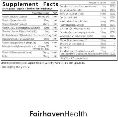Fairhaven Health Menopause Multivitamin Essentials Hormone Menopause Supplements For Women Methylated Multivitamin For Women 50 And Over Nongmo Perimenopause Supplements 30 Capsules
