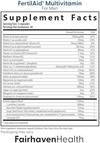 Fairhaven Health Fertilaid For Men Motilityboost And Countboost Combo Fertility Supplements For Men Male Fertility Supplement With Conception For Him Prenatal Vitamin