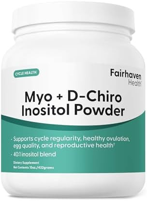 Fairhaven Health Myoinositol And Dchiro Inositol Powder 40:1 Ratio Healthy Ovarian & Hormone Balance For Women Premium Vegan Supplement For Women Nongmo 180 Servings