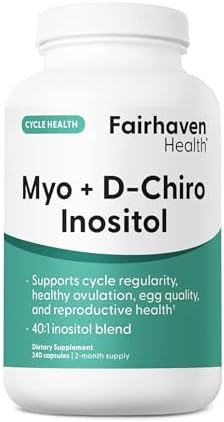 Fairhaven Health Myoinositol And Dchiro Inositol Supplement For Women 40:1 Ratio Female Fertility Supplement For Women And Hormone Balance Vegan 120 Myo & Dchiro Inositol Capsules