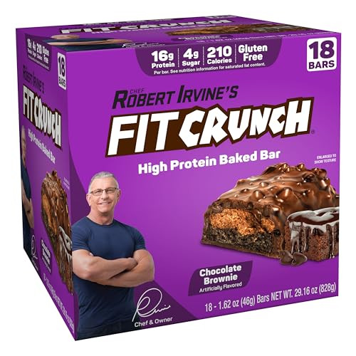 Fit Crunch Snack Size Protein Bars 6Layer Baked Bar 3G Of Sugar Gluten & Soft Cake Core (18 Count Flavor Lovers)