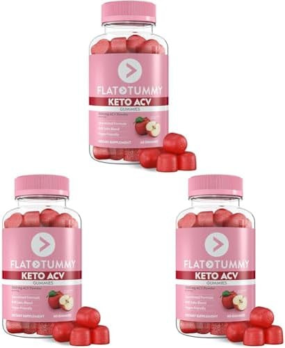 Flat Tummy Apple Cider Vinegar Gummies 60 Count “ Acv Gummies Detox Support Gut Health “ Veganfriendly Nongmo Beet And Pomegranate Superfood Powders Vitamins B6 B9 & B12 (Pack Of 3)
