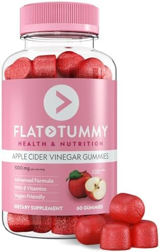 Flat Tummy Apple Cider Vinegar Gummies 60 Count “ Acv Gummies Detox Support Gut Health “ Veganfriendly Nongmo Beet And Pomegranate Superfood Powders Vitamins B6 B9 & B12 (Pack Of 3)