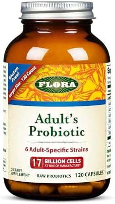 Flora Adult'S Probiotic Blend Six Adultspecific Strains Gluten Raw Probiotic With 17 Billion Cells 120 Vegetarian Capsules