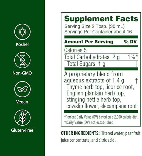 Flora Respiressence Natural Lung & Breath Aid Natural Blend Of Thyme Licorice Root And Stinging Nettle Vegan And Gluten 17Fl. Oz. Glass Bottle