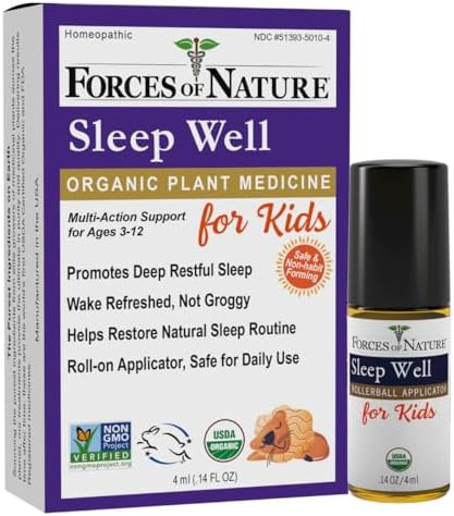 Forces Of Nature Natural Sleep Support For Kids Organic Homeopathic Remedy With Oats And Valerian 4Ml