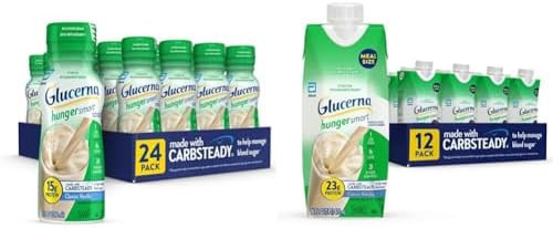 Glucerna Hunger Smart Shake Diabetic Drink Blood Sugar Management 15G Protein 180 Calories & Hunger Smart Meal Size Shake Diabetic Meal Blood Sugar Management