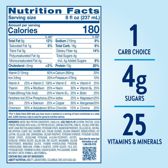 Glucerna Original Diabetes Care Shake Rich Chocolate Diabetic Meal To Support Blood Sugar Management 10G Protein 180 Calories Ready To Drink 8Floz Bottle 24 Pack