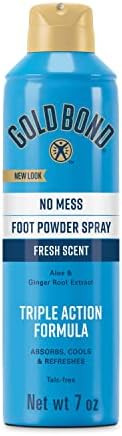 Gold Bond No Mess Talc Foot Powder Spray 7 Oz. Fresh Scent With A Triple Action Formula