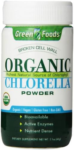 Green Foods Organic Chlorella Powder 2.1 Ounce