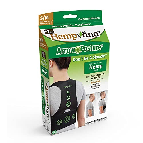 Hempvana Arrow Posture Fully Adjustable Posture Support & Posture Corrector For Upper Body Helps Correct Slouching Text Neck And Hunching Over (S/M)