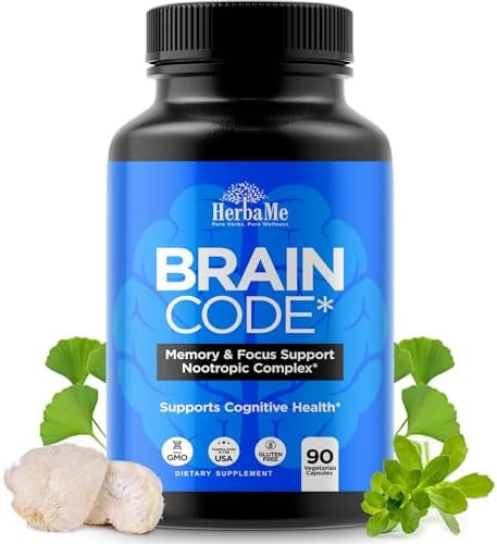 Herbame Brain Code Nootropic Brain Supplement For Memory And Focus Supports Cognitive Health & Mental Clarity Enhance Concentration 90 Capsules