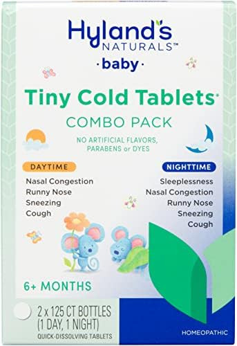 Hyland'S Baby Tiny Cold Tablets Daytime Infant And Baby Cold Medicine Decongestant Runny Nose And Cough Relief 125 Quickdissolving Tablets