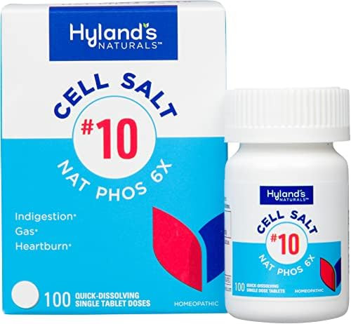 Hyland'S No.10 Cell Salt Nat Phos 6X Tablets Natural Relief Of Heartburn Gas And Indigestion Quick Dissolving Tablets 100 Count