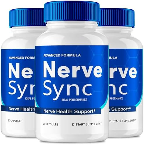 Ideal Performance Nerve Sync Capsules Official Nerve Sync Advanced Nerve Health Supplement Pills Maximum Strength All Natural Healthy Circulation & Stable Levels Nervesync Support Reviews (3 Pack)