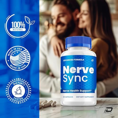 Indelo Nerve Sync Capsules “ Nervesync Advanced Supplement Natural Blend Reviews (3 Pack 180 Capsules)