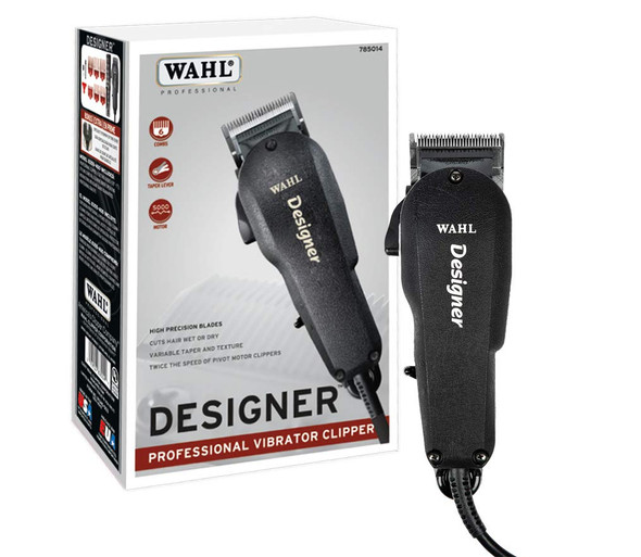 Wahl Professional Designer Clipper #8355-400, Cuts Hair Wet or Dry, Taper Lever for Easy Fading and Blending, Includes Accessories  Black