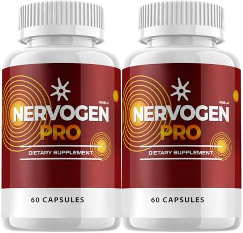 Indelo (2 Pack) Nervogen Pro Capsules Nervogen Pro For Neuropathy Capsules Nervogen Pro Advanced Formula Dietary Supplement Vitamin C Zinc Enhanced Nervogen Pro Reviews (120 Capsules)