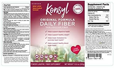 Konsyl Pharmaceuticals Original Formula 100% Psyllium Fiber 10.6 Ounce Powder