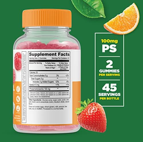 Lifeable Phosphatidylserine (Ps) Kids + Probiotic 2 Billion Cfu Kids Gummies Bundle Great Tasting Vitamin Supplement Gluten Gmo Chewable Gummy