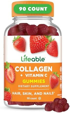 Lifeable Collagen Peptides Gummies 100Mg With Vitamin C Great Tasting Collagen Supplements Vegetarian Hair Skin And Nails Gummies Collagen Gummies For Adults Men Women 90 Gummies