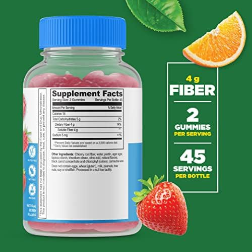 Lifeable Sugar Prebiotic Fiber + Biotin Gummies Bundle Great Tasting Vitamin Supplement Gluten Gmo Chewable Gummy