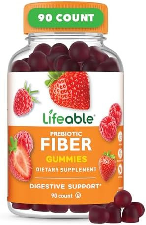 Lifeable Prebiotic Fiber Gummies For Adults 5G Great Tasting Fiber Supplement Gummies Prebiotic Gummies For Digestive Health High Fiber Gummies For Women Men 90 Gummies