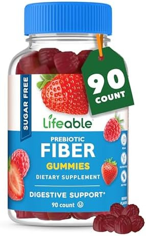 Lifeable Sugar Fiber Gummies For Adults 4G Great Tasting Fiber Supplement Gummies Keto Friendly Gluten Vegan Non Gmo Prebiotic Fiber For Digestive Health 90 Gummies