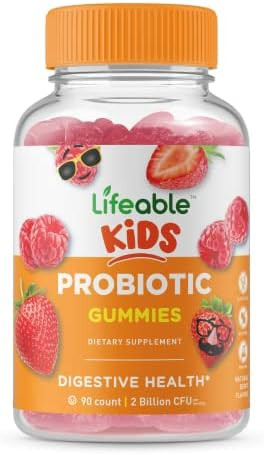Lifeable Probiotic 2 Billion Cfu Kids + Immune Support Kids Gummies Bundle Great Tasting Vitamin Supplement Gluten Gmo Chewable Gummy