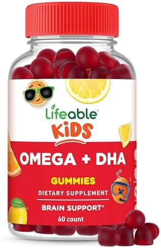 Lifeable Omega 3 For Kids Gummies With Vegan Dha Supplement Kids Omega 3 Fish Oil Alternative From Plant Based Flaxseed Oil Great Tasting Supplement 60 Gummies