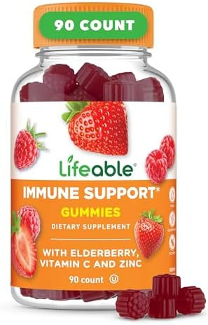 Lifeable Immune Support Gummies For Adult Elderberry Vitamin C And Zinc Great Tasting Elderberry Immune Support Supplement Gummies Immunity Gummies For Adults Men Women 90 Gummies