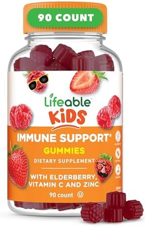 Lifeable Kids Immune Support Gummies Elderberry Vitamin C And Zinc Great Tasting Immune Support Supplement Elderberry Gummies For Kids Kids Elderberry Gummies For Boys Girls 90 Gummies
