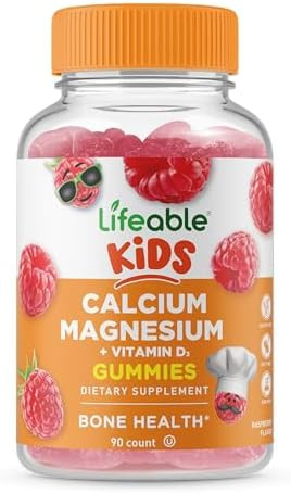 Lifeable Kids Calcium Magnesium And Vitamin D Gummies Great Tasting Kids Calcium Gummies For Tooth And Bone Health Bone Strength Supplements For Kids 90 Gummies