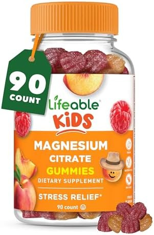 Lifeable Magnesium Gummies For Kids 170Mg Elemental Magnesium From 1420Mg Magnesium Citrate Great Tasting Kids Magnesium Supplement Muscle Support And Stress Relief Chewable 90 Gummies