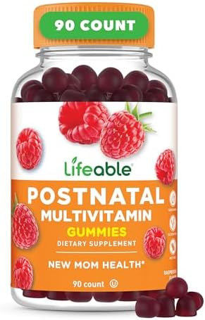 Lifeable Postnatal Multivitamin With Iron Choline And Iodine Great Tasting Postnatal Vitamins For Women Breastfeeding Vegetarian Nongmo Lactation Supplement 90 Gummies