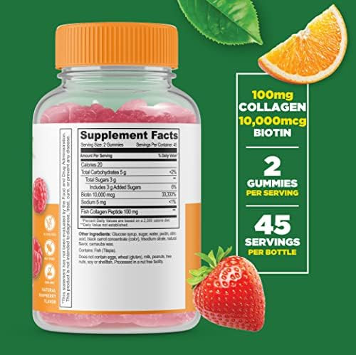 Lifeable Collagen & Biotin + Zinc 50Mg Gummies Bundle Great Tasting Vitamin Supplement Gluten Gmo Chewable
