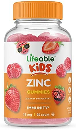 Lifeable Zinc Kids + Biotin Kids Gummies Bundle Great Tasting Vitamin Supplement Gluten Gmo Chewable Gummy