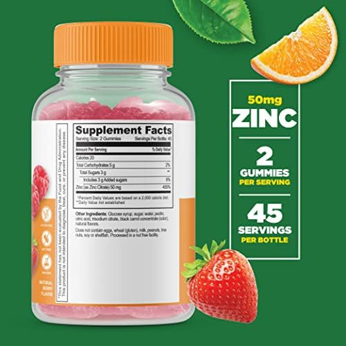 Lifeable Zinc 50Mg + Vitamin D 5000 Iu Gummies Bundle Great Tasting Vitamin Supplement Gluten Gmo Chewable Gummy