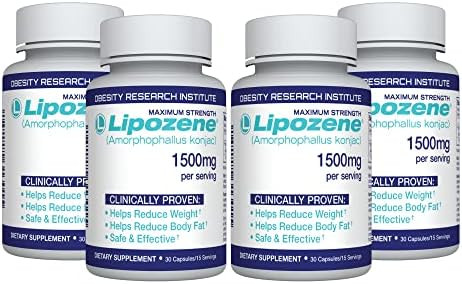 Lipozene Weightmanagement Fiber Supplement 60 Capsules Nonstimulant Glucomannan Formula For Healthy Lifestyle Support