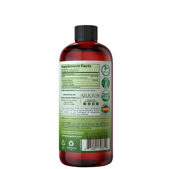Living Silica Plant Based Collagen Booster Vegan Supports Healthy Collagen And Elastin Production For Joint and Bone Support Glowing Skin Strong Hair and Nails 500 Ml