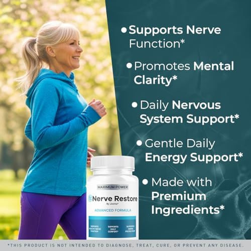 Livorka (2 Pack) Nerve Restore Nerve Restore Advanced Formula Capsules Natural Premium Formula Daily Nerverestore Pills Support Comfort Nerve Restored Vitamins Health Wellness 120 Capsules For 2 Months