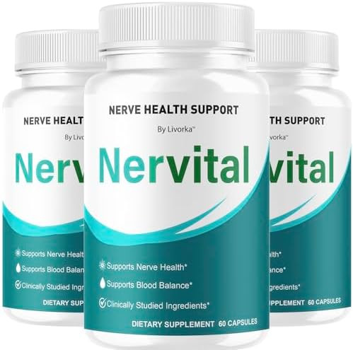 Livorka (3 Pack) Nervital Capsules Official Nervital Advanced Premium Formula Nerve Health Support All Natural Nervital Supplement Vitamins For Overall Health & Wellness Reviews 180 Capsules For 3 Months